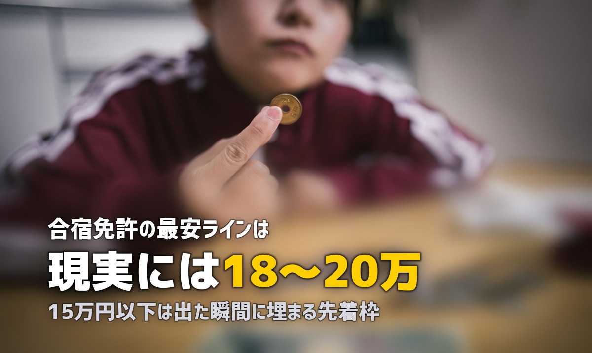 合宿免許15万以下は可能？激安・最安値プランの現実と注意点