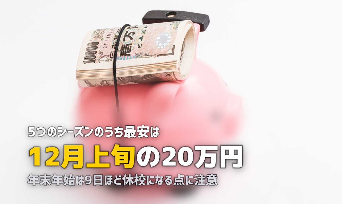 合宿免許は冬休みが穴場!12月上旬なら年間最安値で免許が取れる