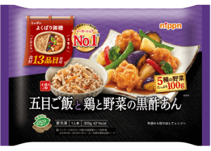 ニップン よくばり御膳 五目ご飯と鶏と野菜の黒酢あん(公式サイトより)