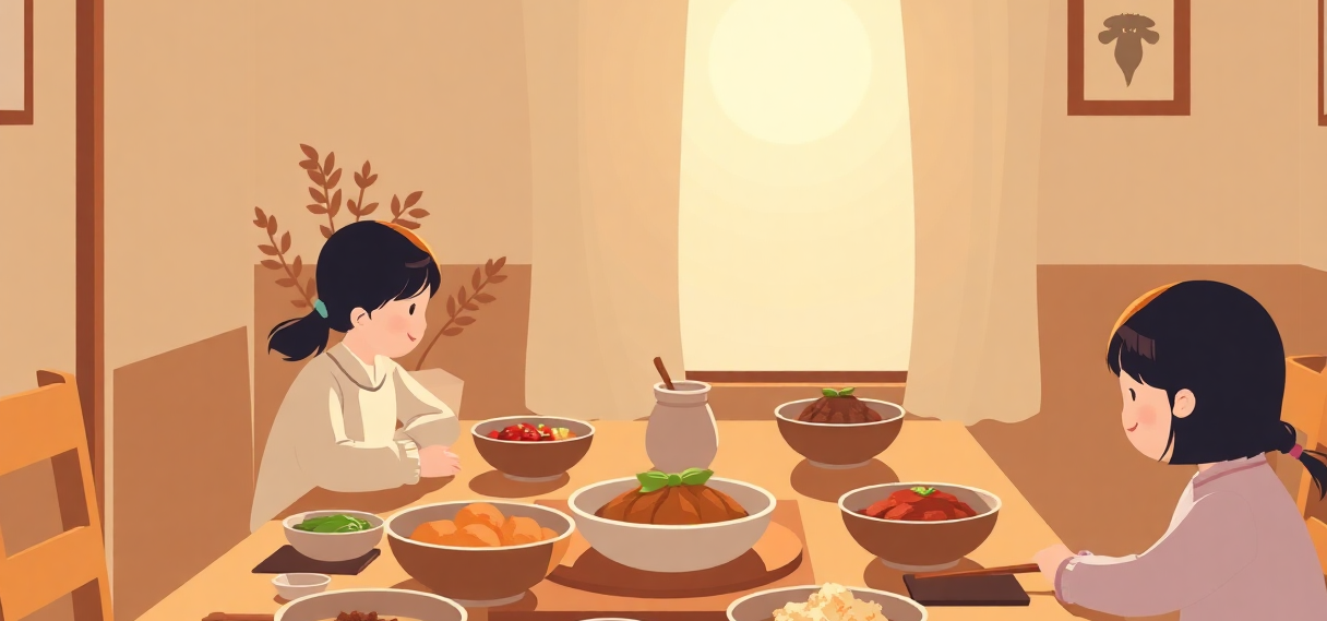 家庭の食卓のイメージイラスト